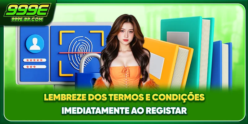 Lembre-se dos Termos e Condições imediatamente ao registar